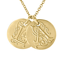 gold initial discs
