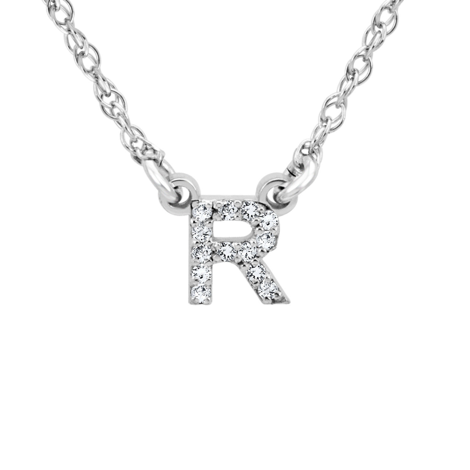 Tiny diamond sales initial necklace