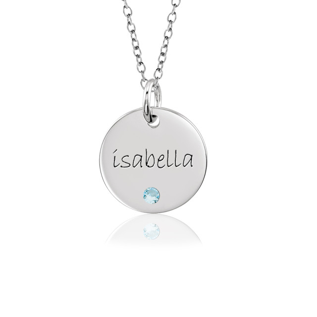 Birthstone Mommy Disc Necklace Personalized Jewelry