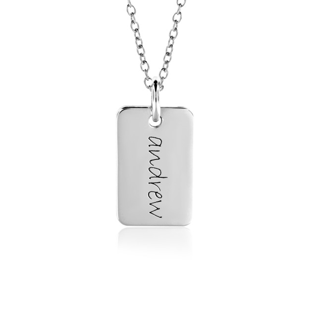 One Gold Mini Dog Tag Mommy Necklace Personalized Jewelry