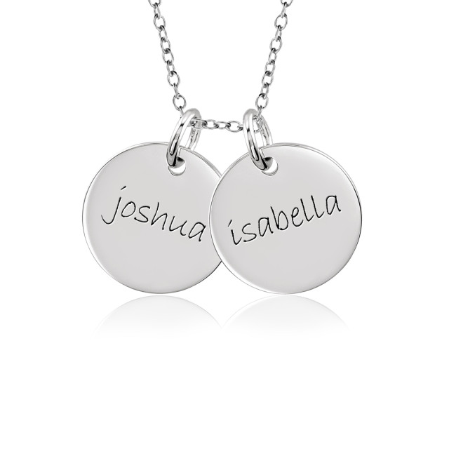 Two Gold Discs Mommy Necklace Personalized Jewelry