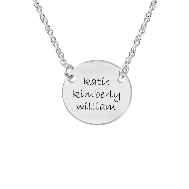 White tiny POSH Engravable Family Circle Necklace Personalized Jewelry