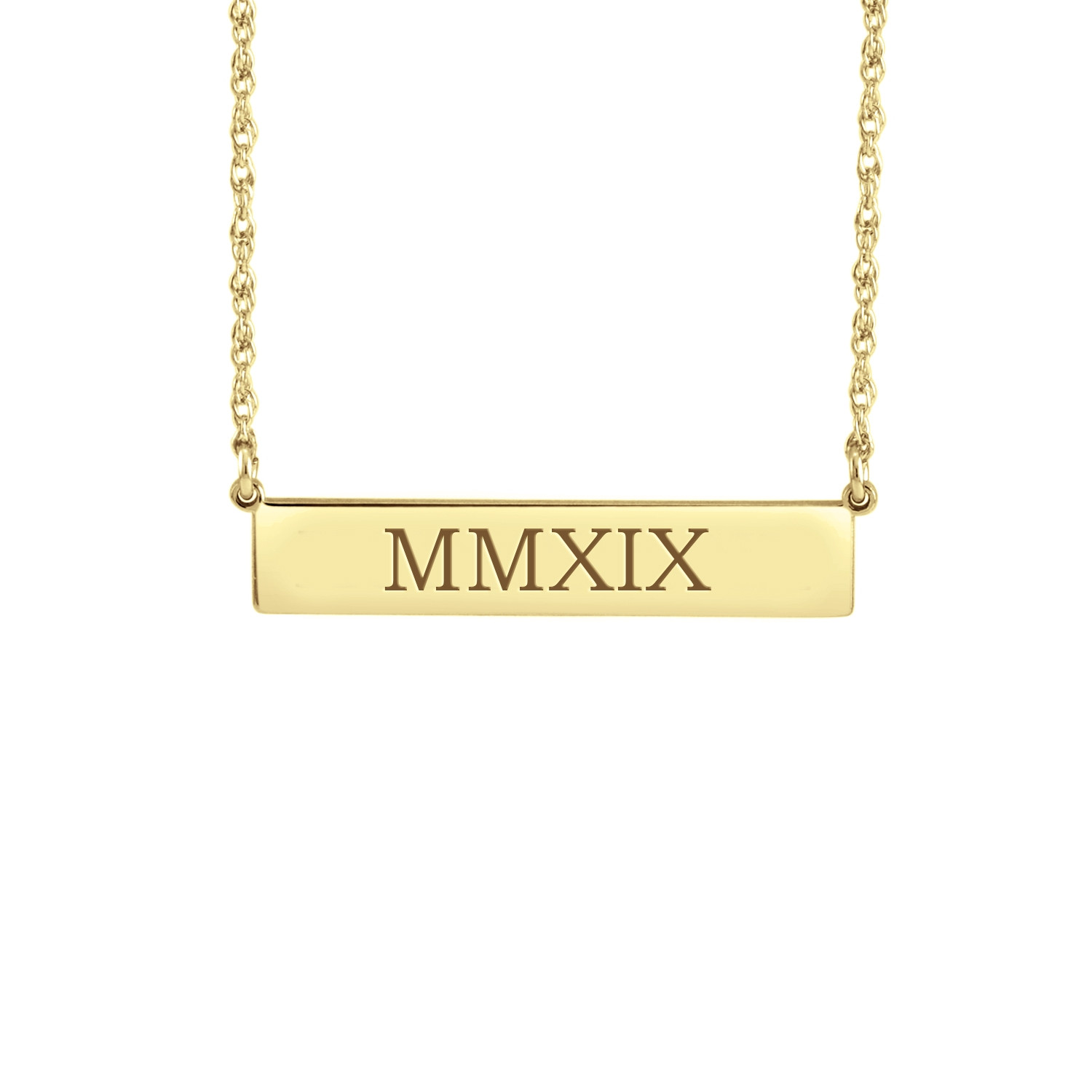 Gold roman hot sale numeral necklace