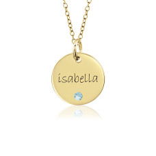 Vermeil Mommy Birthstone Disc Necklace Personalized Jewelry