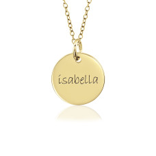 One Yellow Gold Disc Mommy Necklace Personalized Jewelry