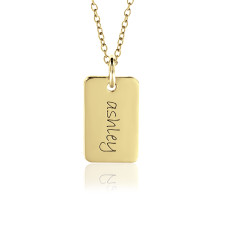 Vermeil Mini Dog Tag Mommy Necklace Personalized Jewelry