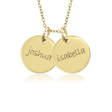 Two Vermeil Mommy Discs Necklace Personalized Jewelry