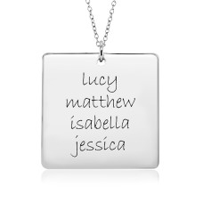 Four Names POSH Square Mommy necklace Personalized Jewelry