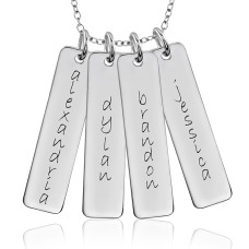 Four Tall Tags Mommy Necklace Personalized Jewelry