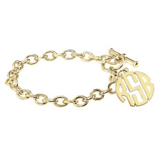 POSH Block Monogram Toggle Bracelet