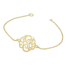 Yellow POSH Script Monogram Bracelet 