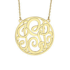Yellow POSH Loop Monogram Necklace Personalized Jewelry