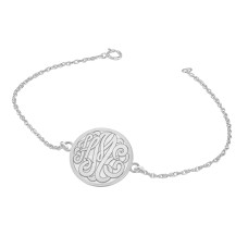 White POSH Script Vintage Monogram Bracelet