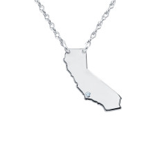 White Diamond City Necklace Personalized State Jewelry