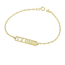 Yellow Roman Numeral Bracelet