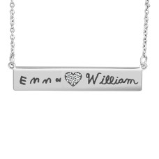 Handwriting Diamond POSH Bar Necklace