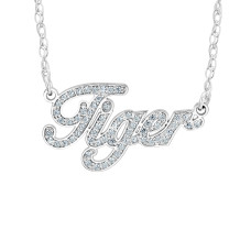 Sterling Silver Diamond Nameplate Personalized Jewelry Diamond Name Necklace