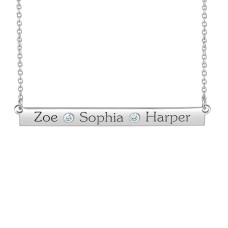 White Diamond Zoe Bar Personalized Jewelry