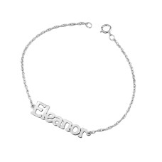 White Tanner Nameplate Bracelet 