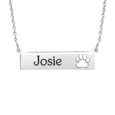 Silver POSH Paw Bar Necklace