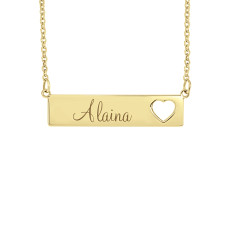 Small Yellow POSH Alaina Bar Name Necklace