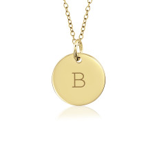 Block Vermeil Initial Disc Mommy Necklace Personalized Jewelry