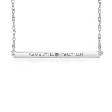 White Brooklyn Bar Necklace Personalized Jewelry