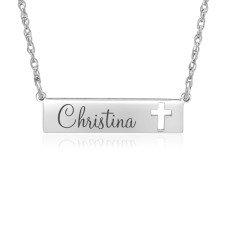 Sterling Silver Cross Bar Necklace