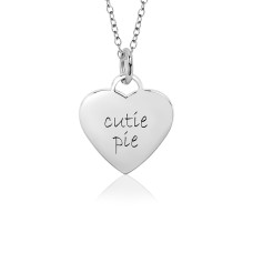 White Cutie Pie Sweetheart Necklace for Little Girls