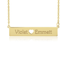 Yellow  Cut Out POSH Bar Necklace Personalized Jewelry