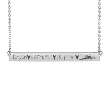 Handwriting Hilaria Bar Necklace