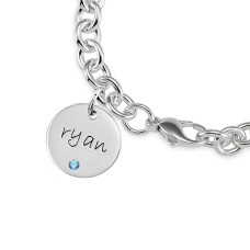 Three Birthstone Discs Bracelet Personalized Jewelry