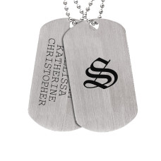 Silver Daddy Dog Tag & Family Crest Necklace Men's Personalized Jewelry