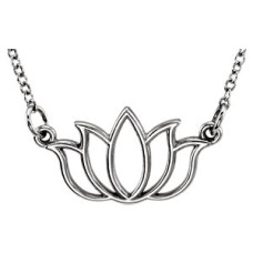 White tiny POSH Lotus Necklace