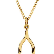 Yellow tiny POSH Wishbone Necklace