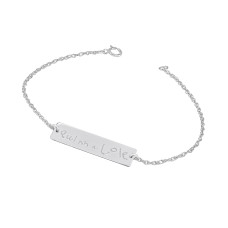 White Handwriting POSH Bar Bracelet Personalized Jewelry
