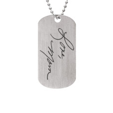 Handwriting Little Dude Dog Tag