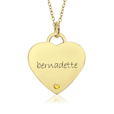 Vermeil Birthstone Eternal Heart Mommy Necklace