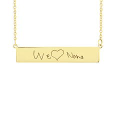 Yellow Handwriting POSH Bar Necklace