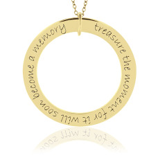 Yellow Gold Mantra Forever Loop Pendant Personalized Jewelry