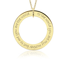 Yellow Gold Mantra POSH Loop Pendant Personalized Jewelry