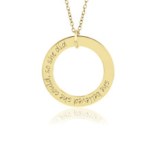 Yellow Gold Mantra WEE Loop Pendant Personalized Jewelry