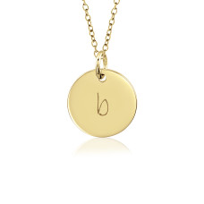 posh lowercase Vermeil Initial Disc Mommy Necklace Personalized Jewelry