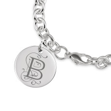 Vintage Initial Disc Bracelet Personalized Jewelry