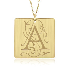 Vintage Initial Vermeil Square