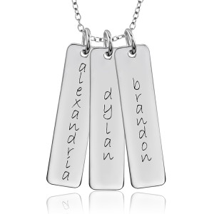 Three Tall Tags Mommy Necklace Personalized Jewelry