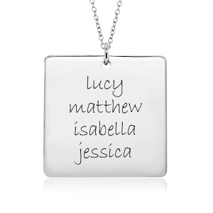 Four Names POSH Square Mommy necklace Personalized Jewelry