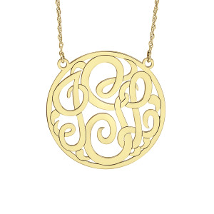 Yellow POSH Loop Monogram Necklace Personalized Jewelry