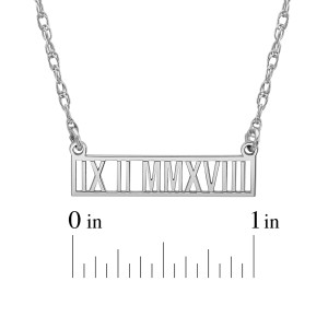 Roman Date Bar Necklace