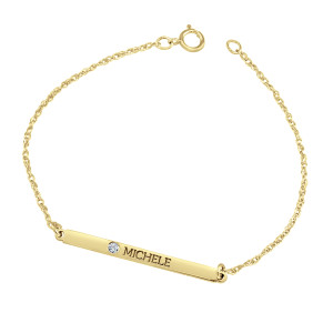Yellow Diamond Brooklyn Bar Bracelet Personalized Jewelry